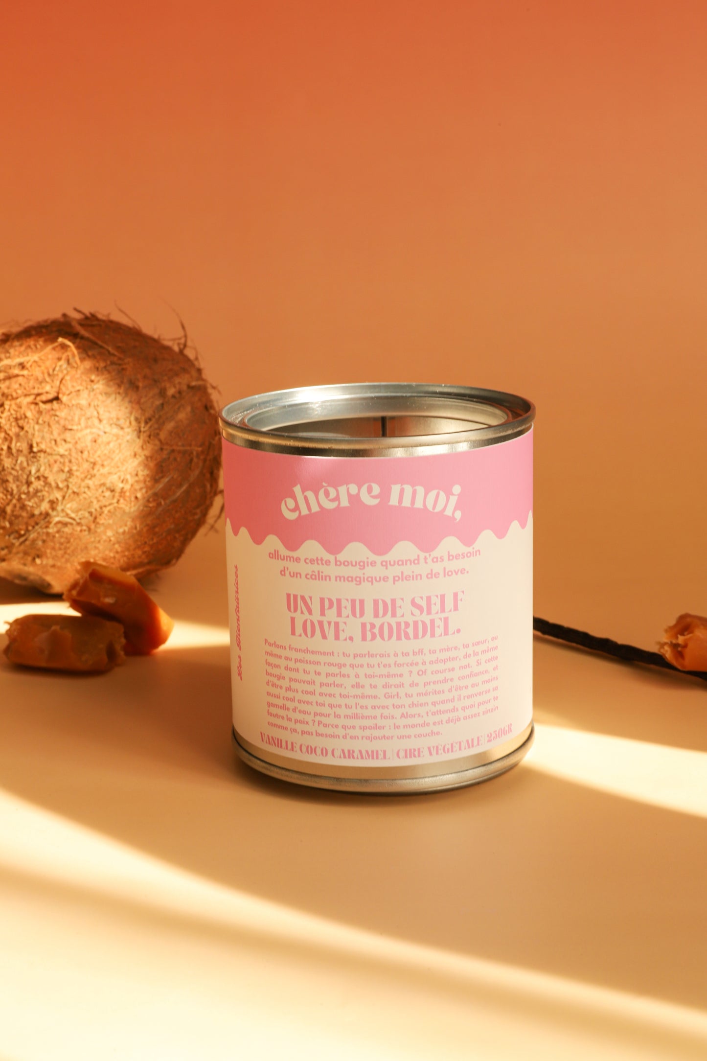 Bougie Un peu de self-love, bordel | Bougie amour de soi | Vanille, coco, caramel