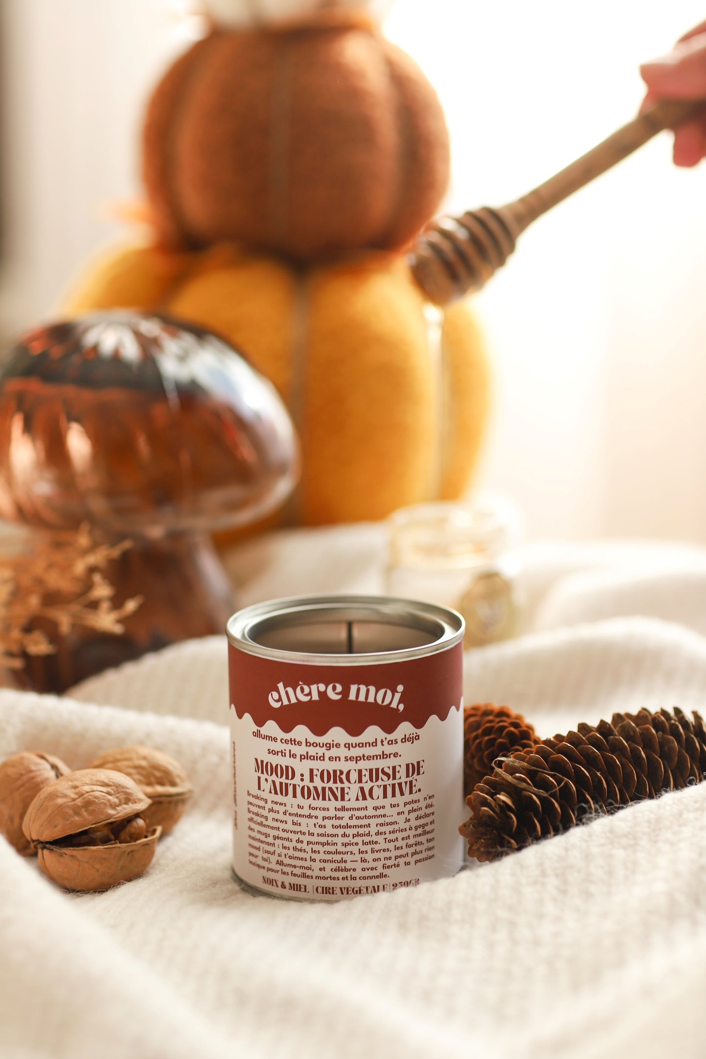 Mood : forceuse de l'automne activé | Bougie automne "cosy" | Noix & Miel