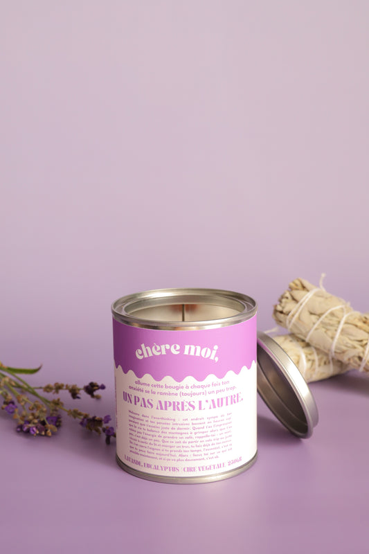 Bougie Un pas après l'autre | Bougie anxiété | Lavande, eucalyptus
