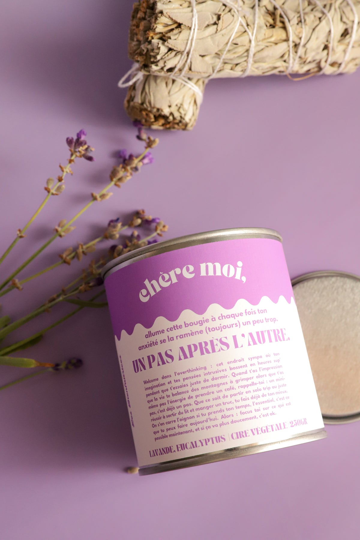 Bougie Un pas après l'autre | Bougie anxiété | Lavande, eucalyptus