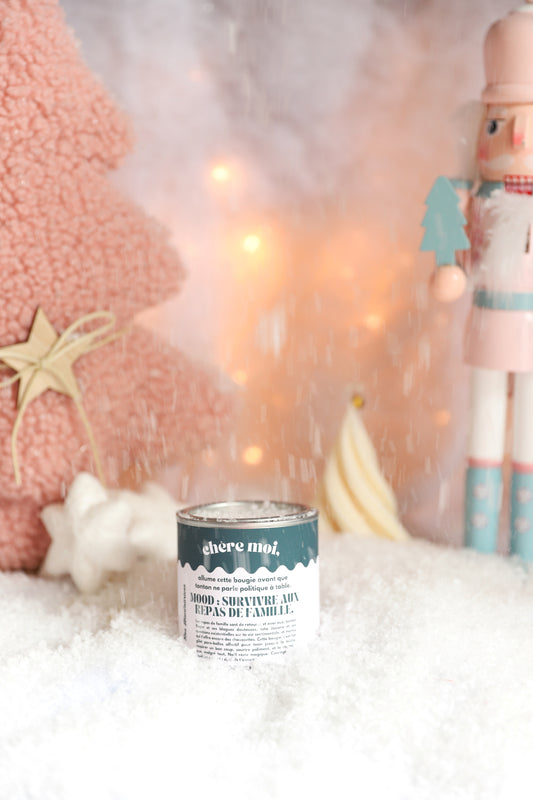 Bougie famille "mood : survivre aux repas de famille" | Bougie collection Noël | Orange Epicée