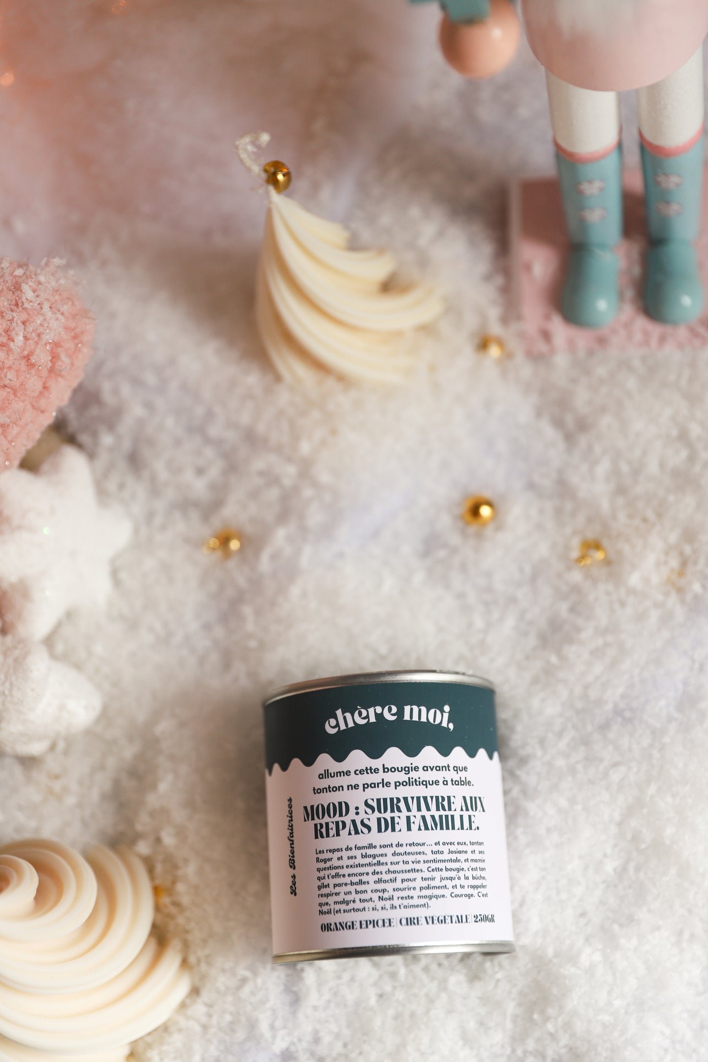 Bougie famille "mood : survivre aux repas de famille" | Bougie collection Noël | Orange Epicée
