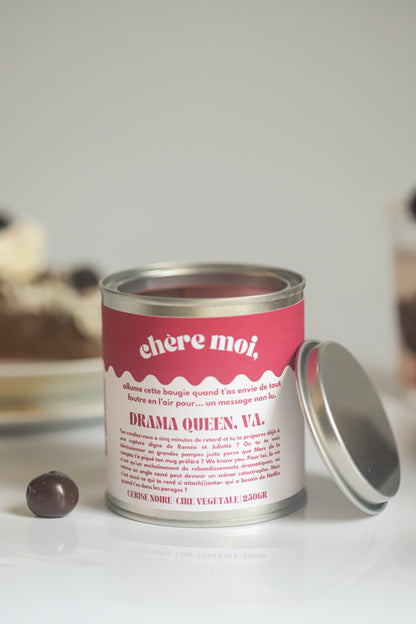 Bougie Drama Queen, va | Bougie good vibes | Cerise noire