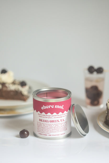 Bougie Drama Queen, va | Bougie good vibes | Cerise noire