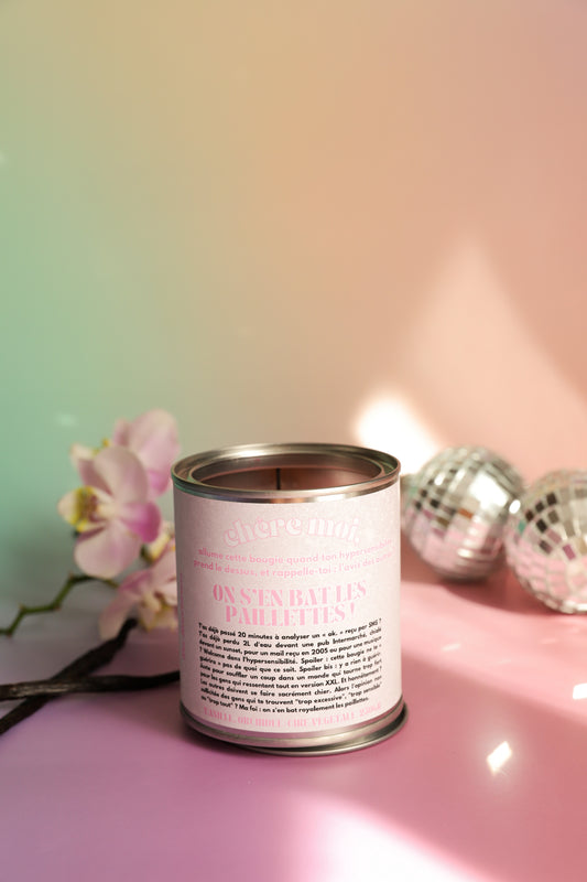 Bougie On s'en bat les paillettes ! | Bougie hypersensibilité | Vanille, Orchidée