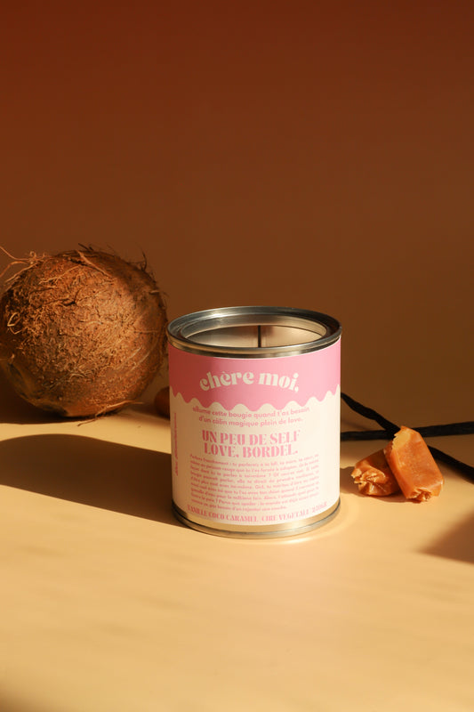 Bougie Un peu de self-love, bordel | Bougie amour de soi | Vanille, coco, caramel