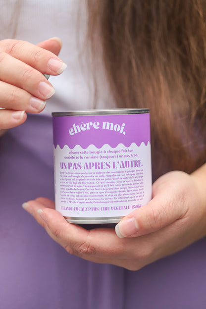 Bougie Un pas après l'autre | Bougie anxiété | Lavande, eucalyptus