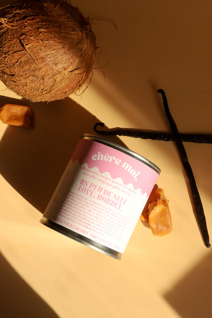 Bougie Un peu de self-love, bordel | Bougie amour de soi | Vanille, coco, caramel
