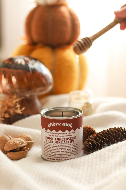 Mood : forceuse de l'automne activé | Bougie automne "cosy" | Noix & Miel